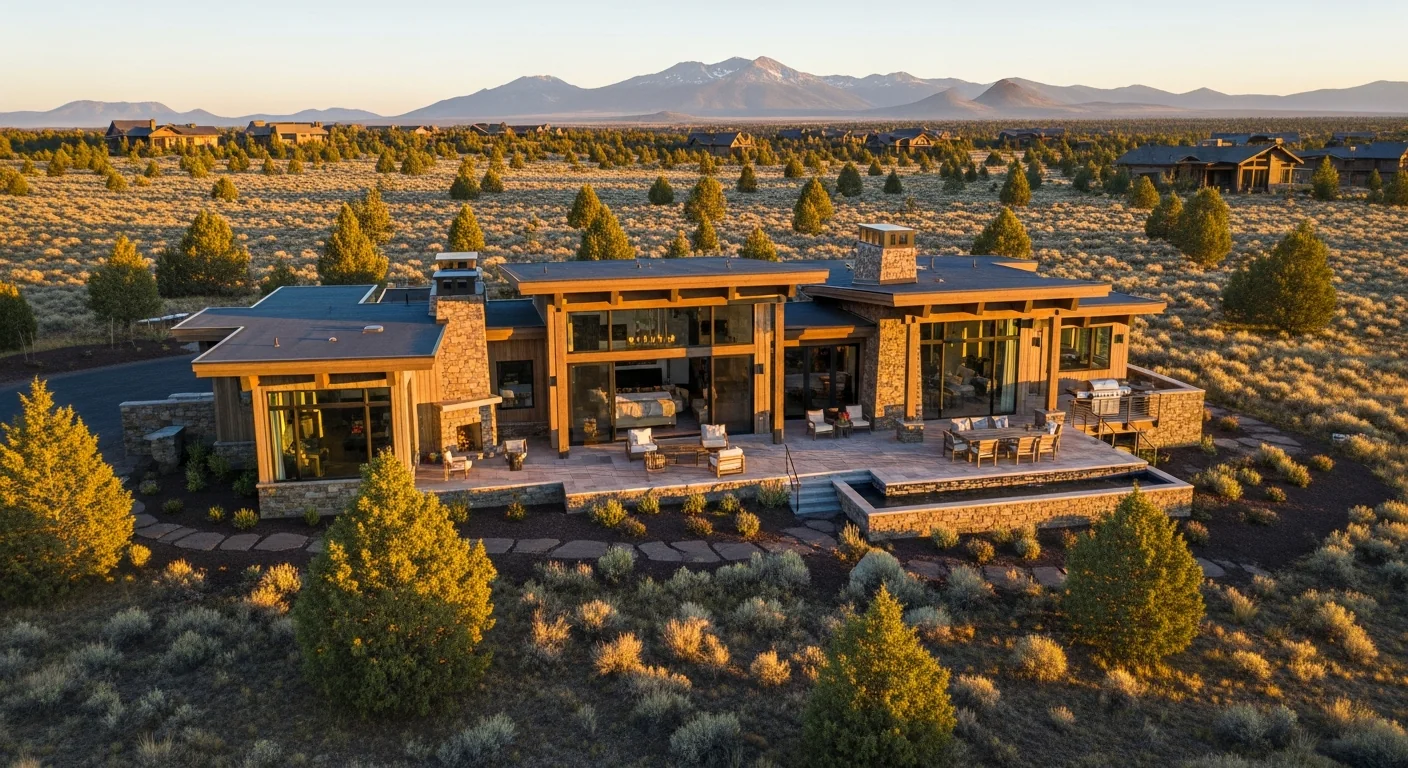 Golf resort luxury custom home with mountain views in Central Oregon