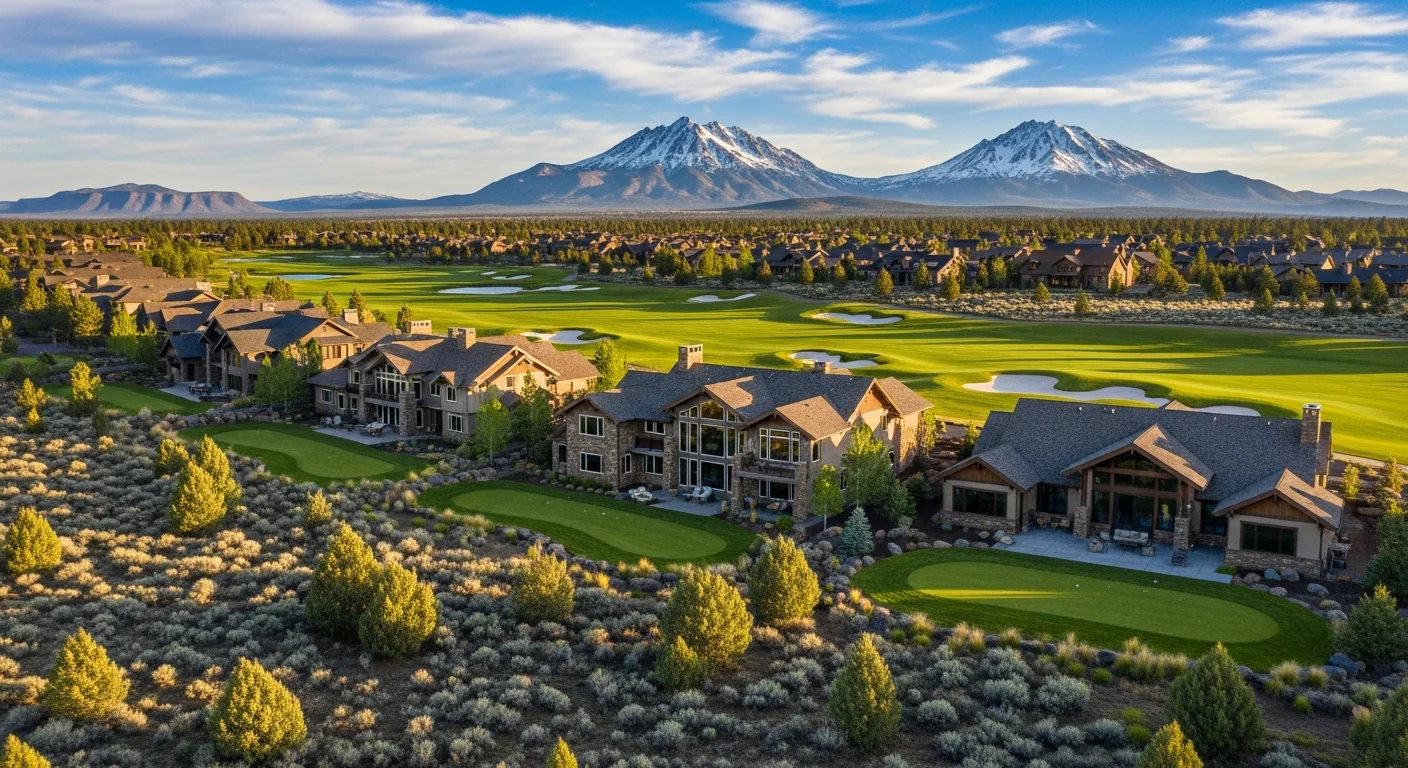 Golf course community with luxury homes in Central Oregon