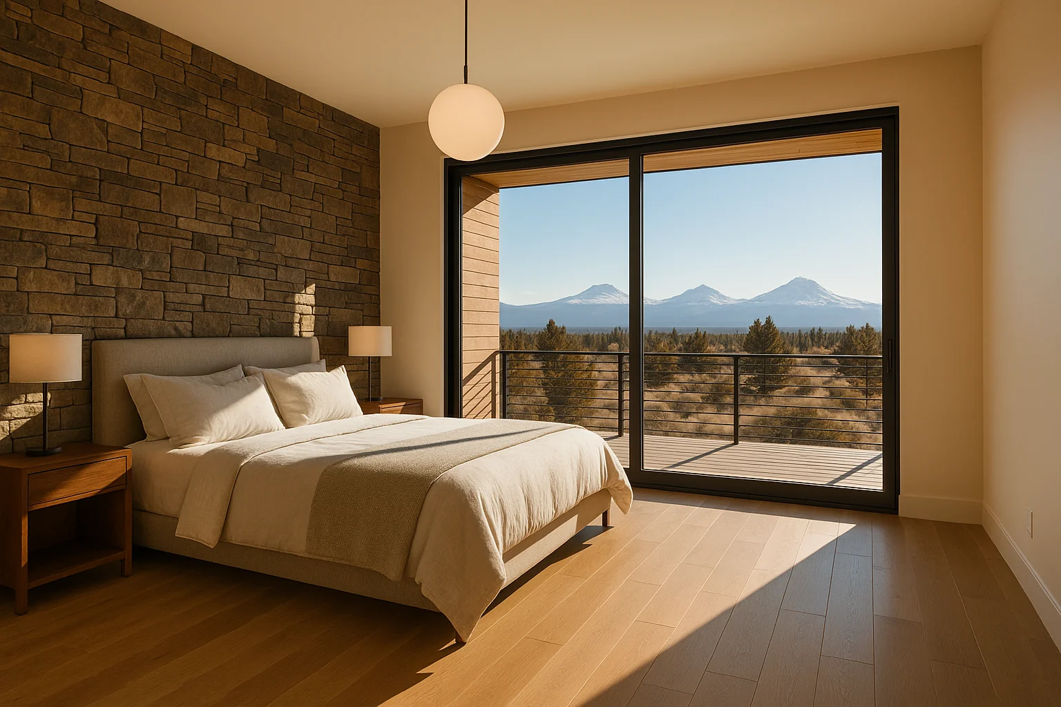 High-end master bedroom with en-suite bath